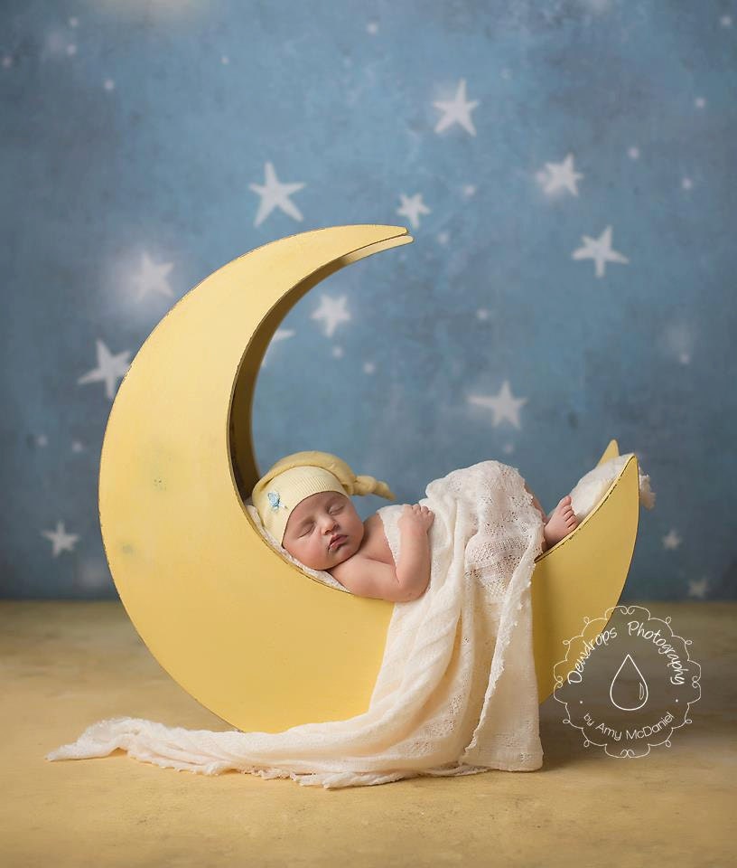 The Original - Newborn Photography Prop Moon, Moon Photo Prop, Wood Moon Prop
