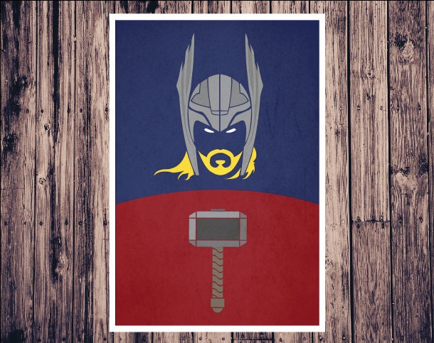 Minimalist Thor Poster // The Avengers // Movie Poster Print // Marvel Comics