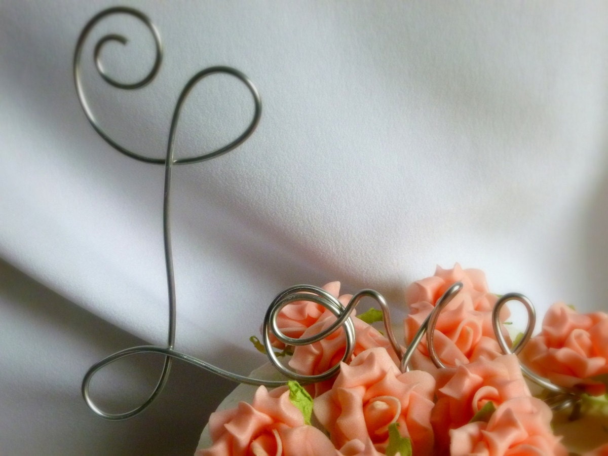Love Wedding Cake Topper, 6 Inch Cake, Stem Pick Version