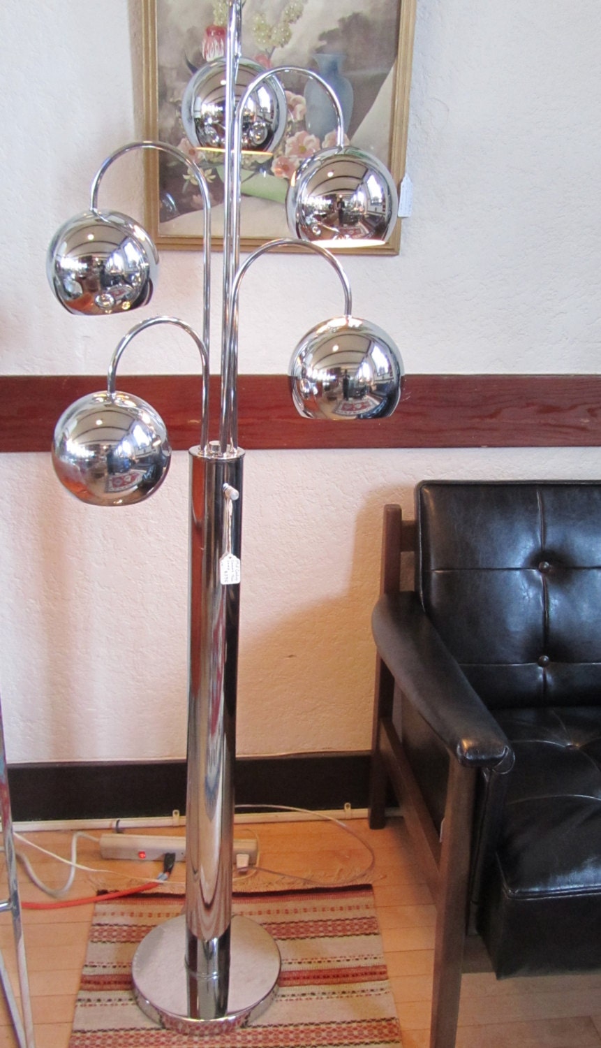 Mid Century Chrome Eyeball Floor Lamp