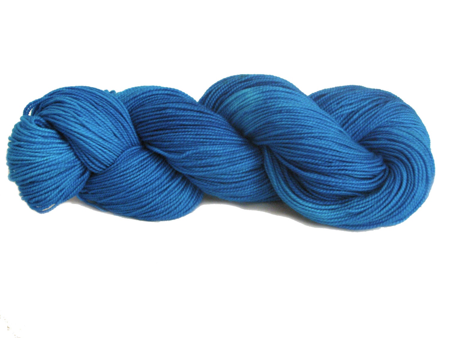 100% Superwash Merino Sock Yarn - 400yds per 100g neon blue turquoise