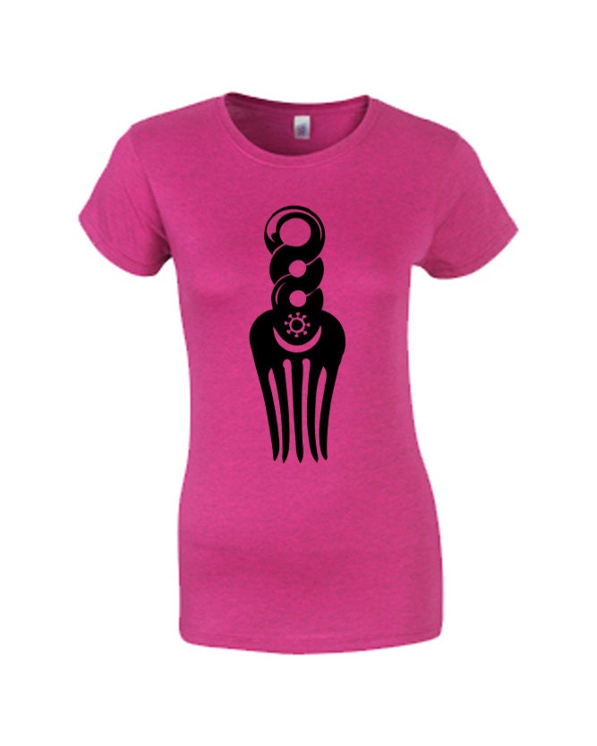 Afro T-shirt-Adinkra Sun and Moon HairPick Women's T-shirt