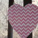 Pink and White handpainted chevron valentine
