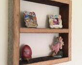 Shadow box Barn Wood - Reclaimed Rustic SOLID OAK 12" X 11 3/4" Memories, Wedding, Family Upcycled reclaimed wood