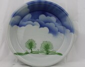 Vintage Pie Plate Cherryfield Maine Old World Pottery Signed