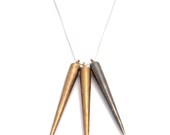 triple cone necklace - bronze and silver