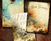 Grungy Backgrounds - Digital Collage Sheet CG-339 for ATC ACEO Jewelry Holders, Scrapbooking, Cards - Instant Download