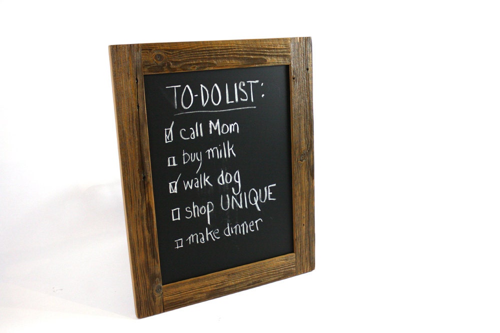 Reclaimed Wood Chalkboards & Whiteboards // Rustic Chic Barn Wood Frame // Farmhouse Message Center