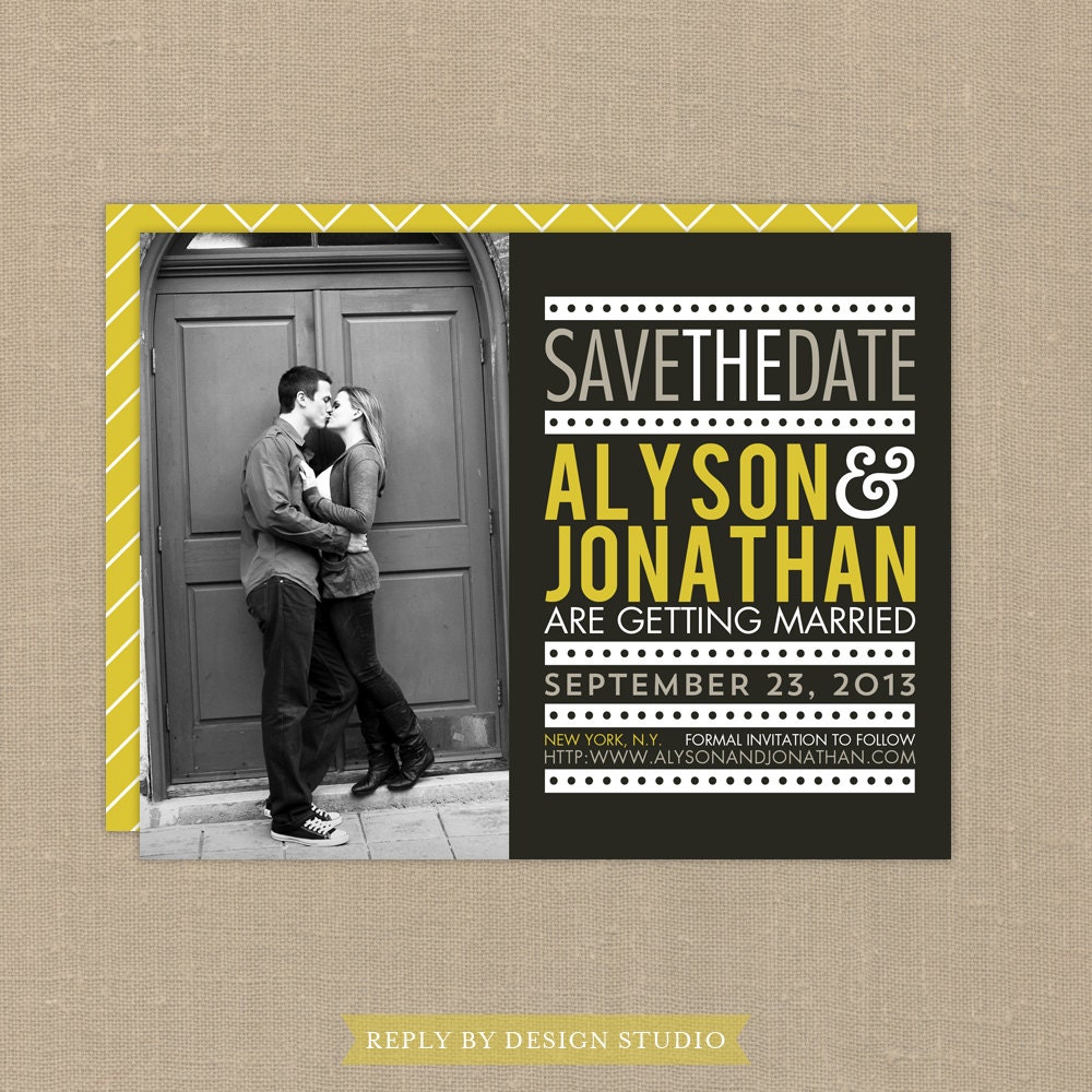 Wedding Save the Date (Big Love) - Digital Files or Deposit on Printing (Customizable Modern Design)