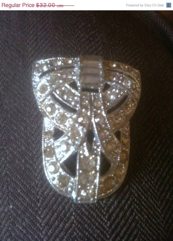 Art Deco Rhinestone Dress Clips 1920s Vintage Jewelry