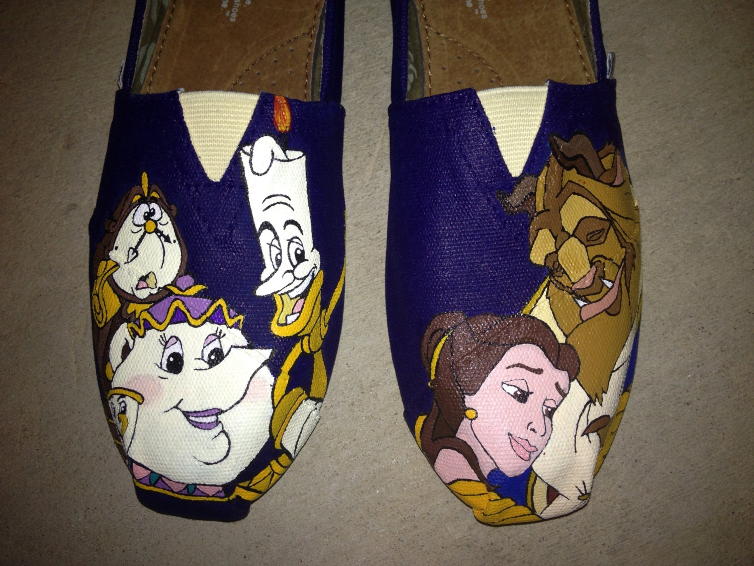 Custom Hand Painted Shoes - Beauty and the Beast