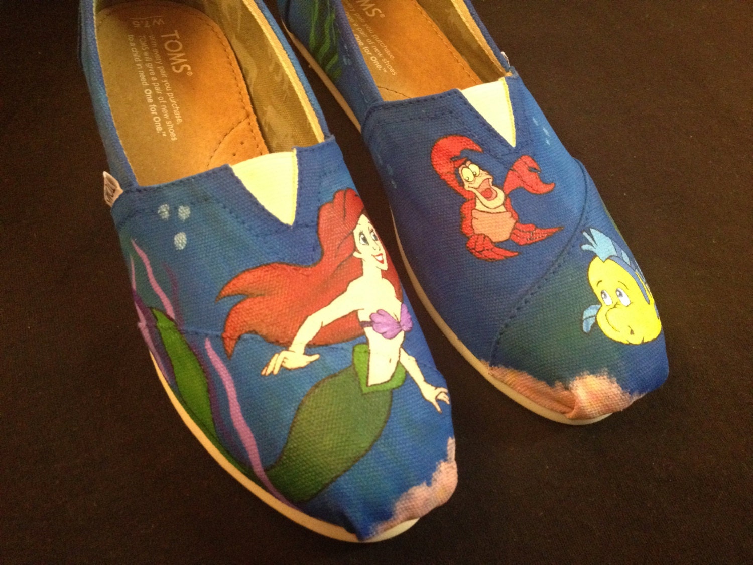 Custom Hand Painted Shoes - Little Mermaid Toms