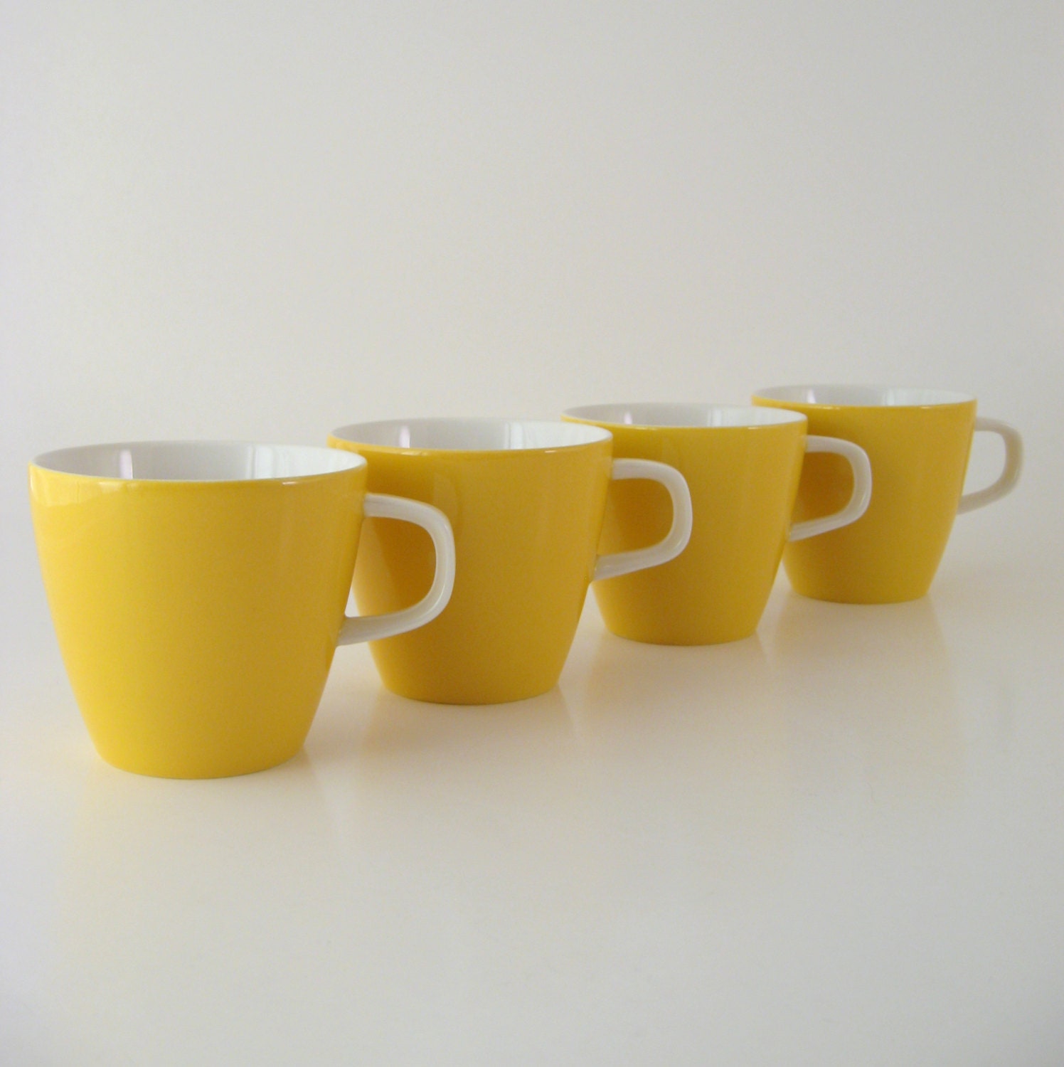 Vintage Cups, Set of 4, Cera-Stone by Jonas Roberts, Mod Mugs, 1960s 1970s