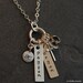 Personalized Hand Stamped Two Tone Name Tags Initial Date Birthstone Mommy Necklace - Mother's Day