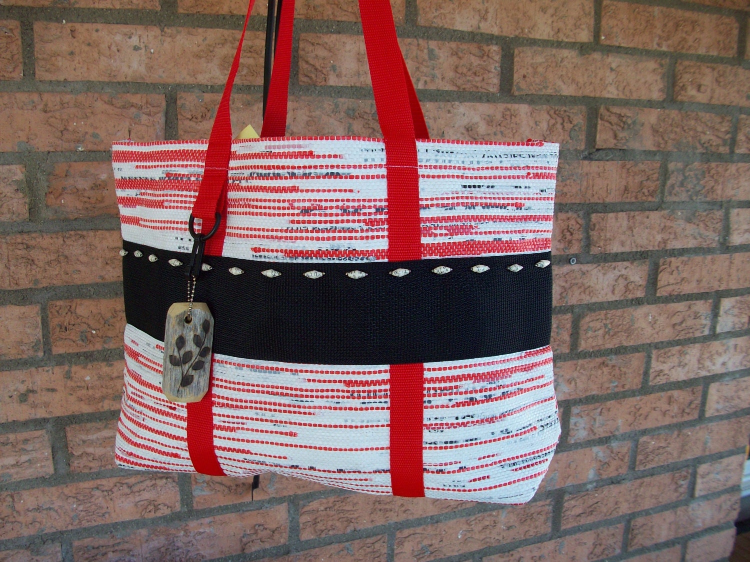 Hand Woven Plarn Tote or Market Bag
