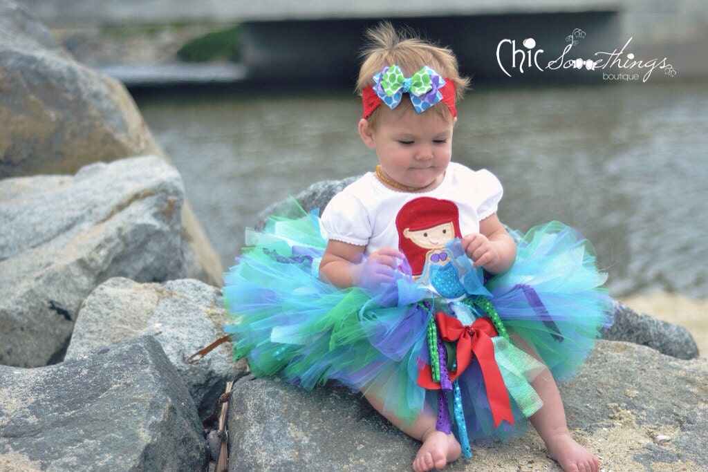 Little Mermaid Tutu, Baby Tutu, photo Prop Tutu, Childrens Toddler, Ariel Little Mermaid Birthday Purple Turquoise Green Halloween costume