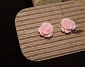 Blush Pink Flower Resin Earrings