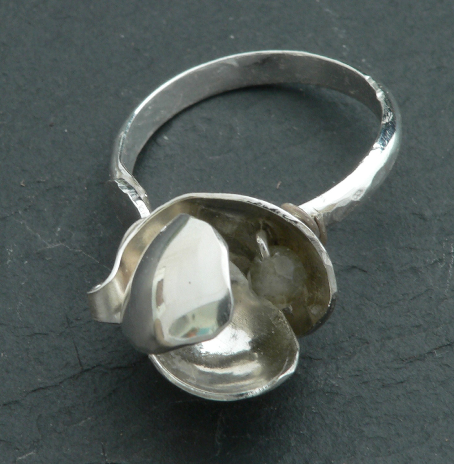 Double Labradorite Seed Pod Ring in Sterling Silver