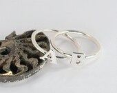 MADE TO ORDER - Two (2) Initial Letter Stacking Rings - Sterling Silver