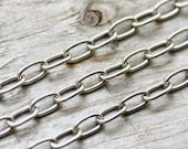 6ft Stainless Steel Elongated Oval 5.5mm x 9.5mm Large Cable Chain, 18g Drawn Links, Unsoldered, Strong