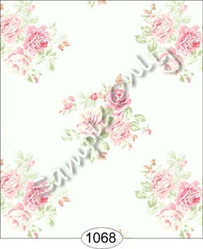 Dollhouse Miniature Wallpaper, "Rose", Scale One Inch