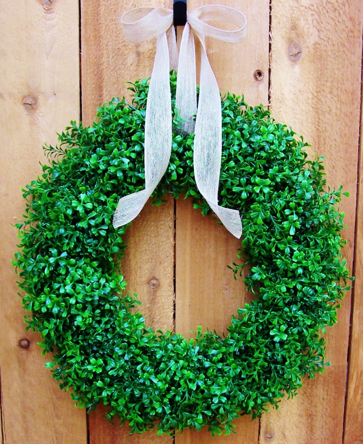 LARGE 20-21" Spring/Summer Boxwood Wreath-Rustic LIGHT GREEN Boxwood Door Wreath-Front Door Wreath-Outdoor Wreath-Primitives Country Decor