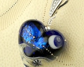 Handmade Crescent Moon Lampwork Bead Jewelry Wave In The Ocean Heart
