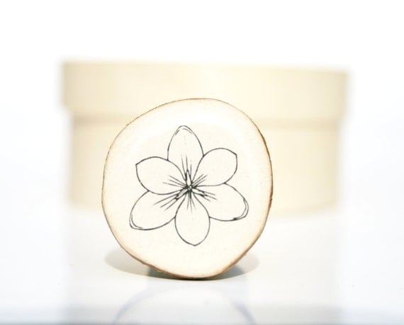 Flower Cocktail Ring spring jewelry cocktail ring  best friend gift wood ring Chunky ring Minimalist jewelry  eco friendly eco fashion