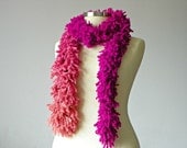 Scarves, Knitted fringe chunky scarf, soft beautiful batik colors wool yarn- handmade neckwarmer women accessories, fall - winter fashion