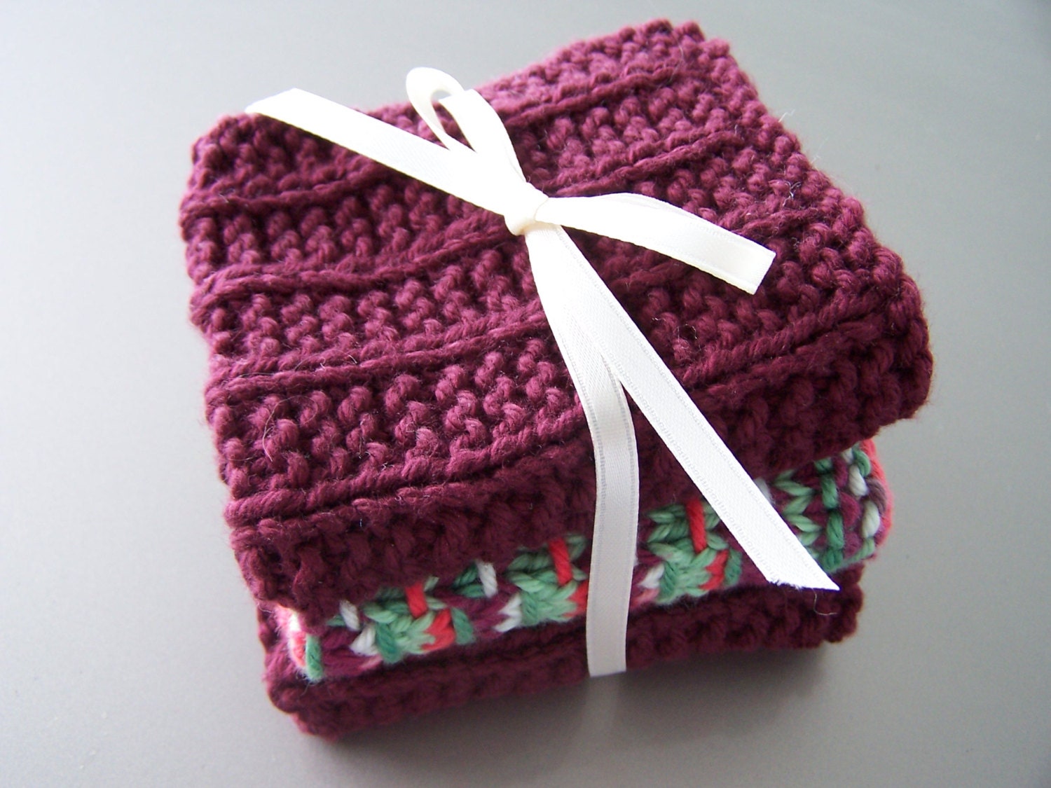 Knitted Dishcloths, Knitted Washcloths, Spa Gift, Cotton Washcloths, Cotton Dishcloths, Eco-Friendly Dishcloths