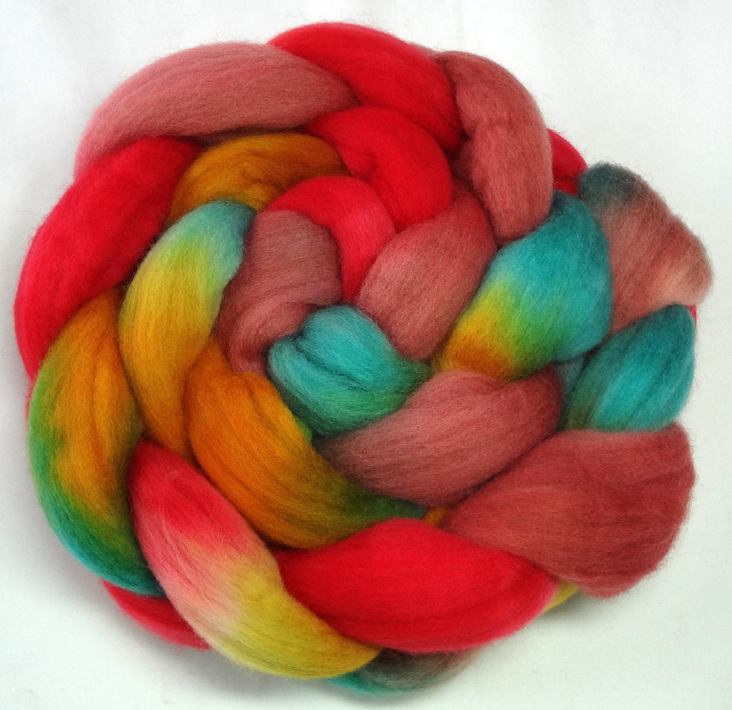 Hand Dyed Spinning Fiber Polwarth Combed Top (Roving) 4 oz. MH1412-S