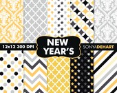 Buy 2 Get 1 FREE New Year's Eve Digital Scrapbooking Printable Paper Pattern Pack Instant Download Il_170x135