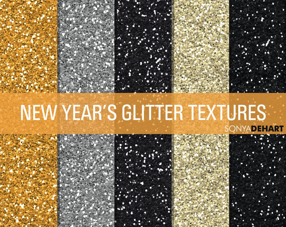 50% Off SALE Glitter Digital Papers Glitter Textures Glitter Paper Pack New Year's Eve Instant Download Il_570xn