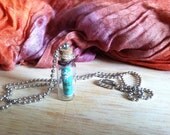 Mini Glass Bottle Pendant Necklace Seize the Day Quote