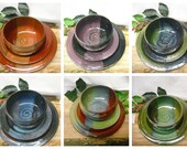 Custom Dinner Ware Place Setting-Your Choice of Color-Dinner Plate, Salad Plate and Soup Bowl