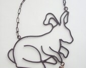 Vintage Wind Chime Garden Decor Rabbit Bunny Cowbells