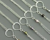 Silver Eternity Bracelet, SET OF 3, Pearl Infinity Bracelet, Bridesmaid Bracelet, Wedding Jewelry, Sterling Silver Jewelry Handmade