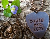 Daddy Est. Guitar Pick keychain Custom Guitar Pick Personalized Guitar Pick Fathers day gift
