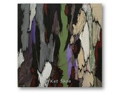 ORIGINAL Painting of Trees - Tree Art 12x12 - home accent piece glossy purple lavender green gray brown white office living room art - GIFT