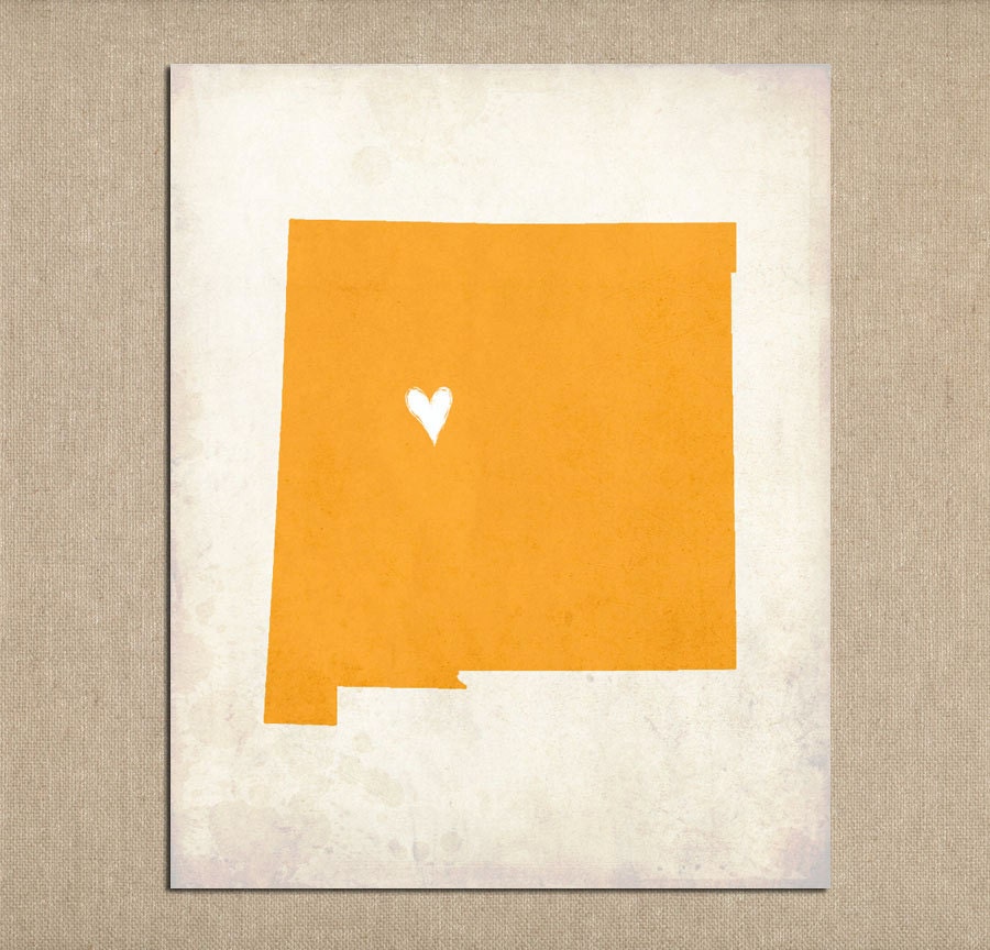 New Mexico Love State Customizable Art Print