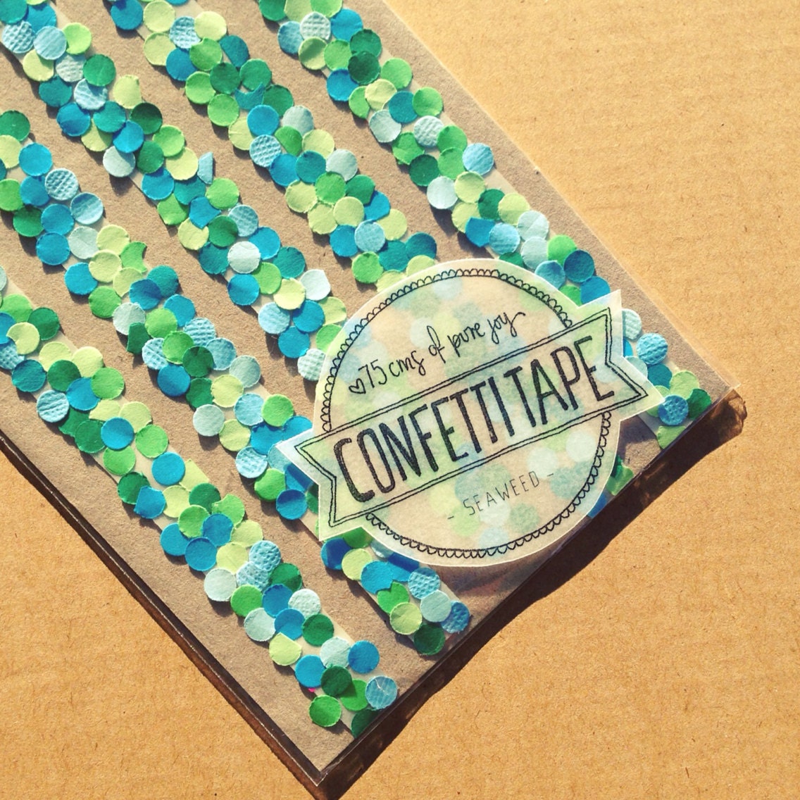 Pretty Handmade Confetti Tape -- Limited Edition "Seaweed"
