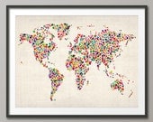 Stars Map of the World Map, Art Print 18x24 inch (116)