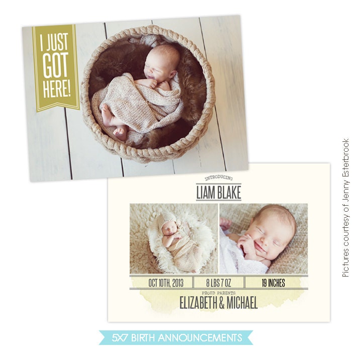 INSTANT DOWNLOAD - Birth announcement template - Got here  - E758