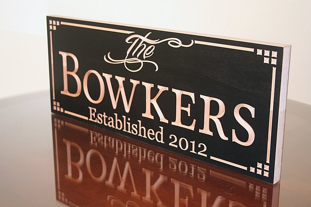 Wood Sign: Wedding Gift Established Date  Marriage Sign Pub Sign Personalized Signs Custom Sign Business Sign Name Sign 7x18 LL