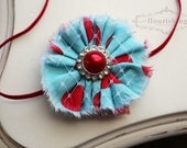 Dr Seuss Inspired flower headband, baby headbands, red headbands, aqua headbands, newborn headbands, dr seuss headbands, photography prop