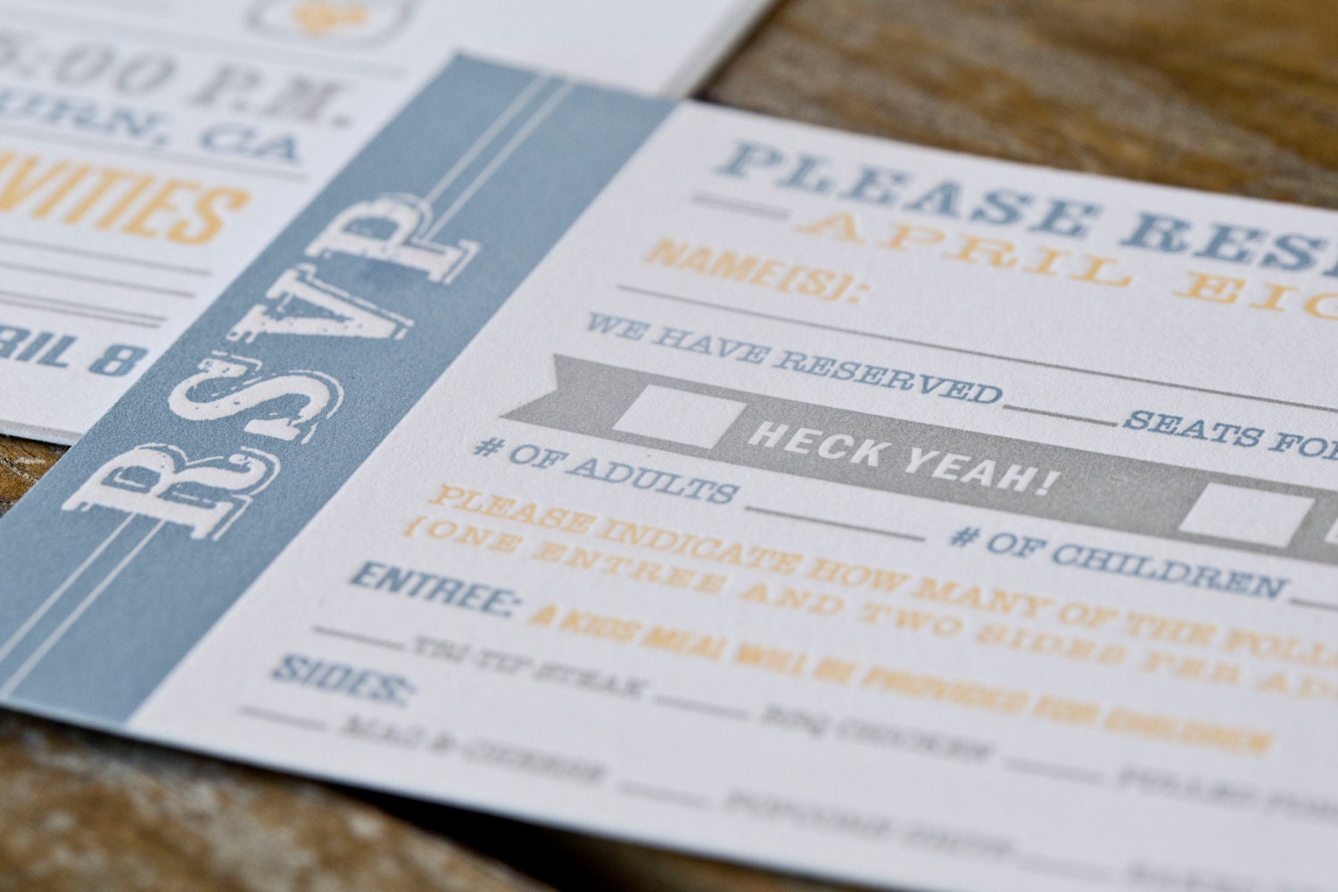 Rustic Letterpress Mason Jar Wedding Invitation Set