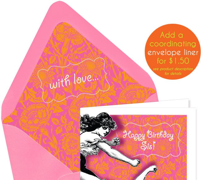 Envelope Liner - Coordinates with HAPPY BIRTHDAY SIS birthday card