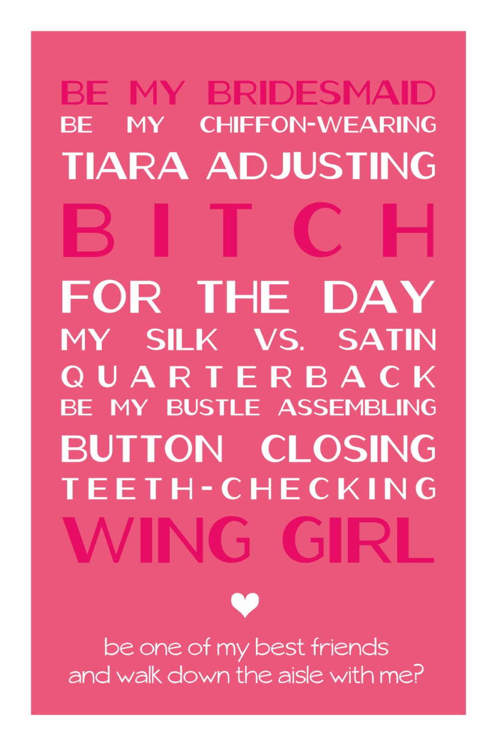 Will You Be My Bridesmaid Card