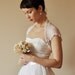 BRIDAL SHRUG wedding bolero in natural white color short sleeves mohair size M or L