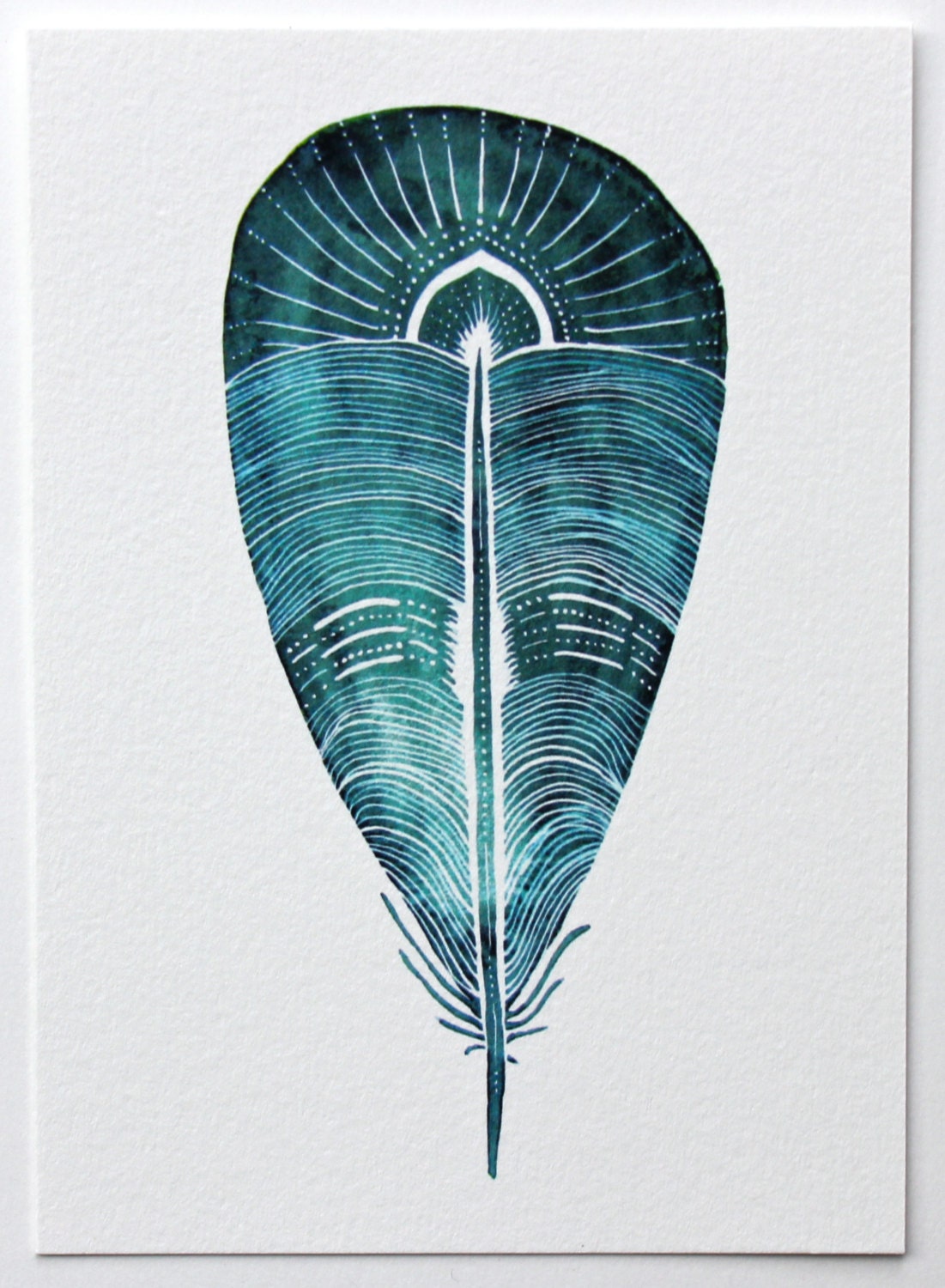 Watercolor Painting - 11x14 Nico Feather - Large Archival Print
